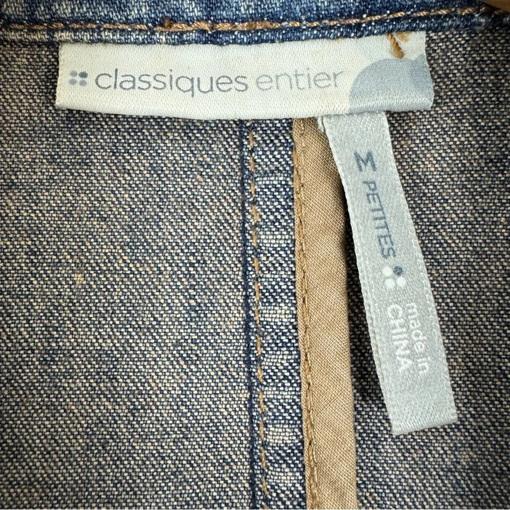 Vintage denim tailored blazer w stretch y2k Nordstrom classiques entier M Petite - Picture 11 of 17